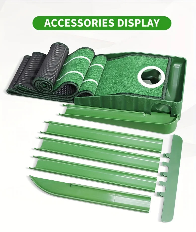 ⭐ Premium Indoor Golf Putting Mat | 2.4m Auto Ball Return Training System