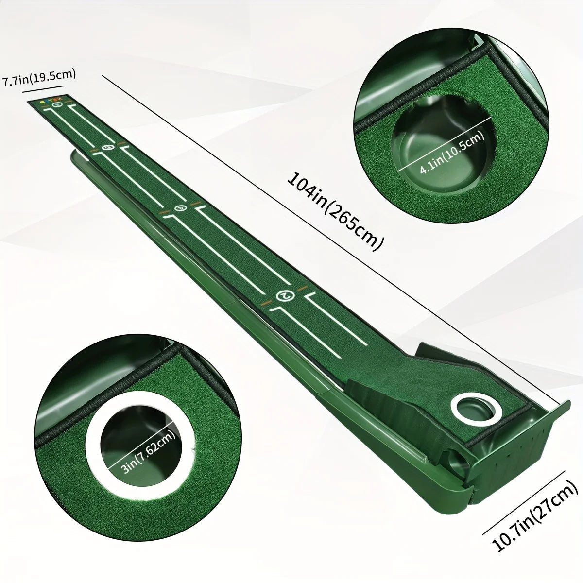 ⭐ Premium Indoor Golf Putting Mat | 2.4m Auto Ball Return Training System