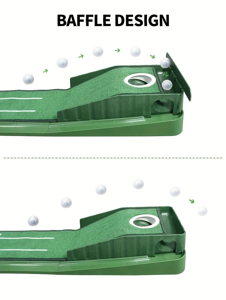⭐ Premium Indoor Golf Putting Mat | 2.4m Auto Ball Return Training System